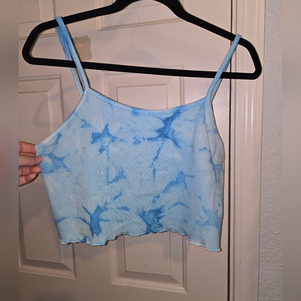 Blue Tie-Dye Women's Crop Top
